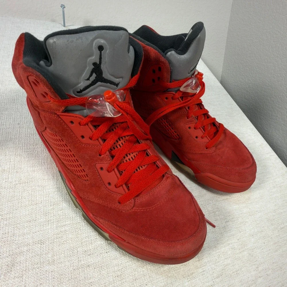 Nike Air Jordan 5 Retro V Size 13 Mens 136027-602 University Red Suede 2017 Rare